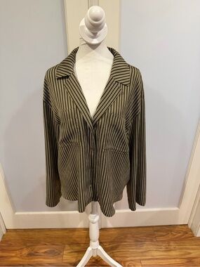 Madewell Brown and White Striped Button-Front Shirt